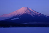 山中湖から眺める富士山の風景